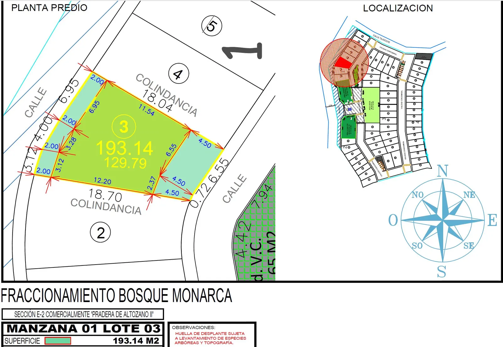 Terreno en venta Praderas II Altozano Manzana 01 Lote 03